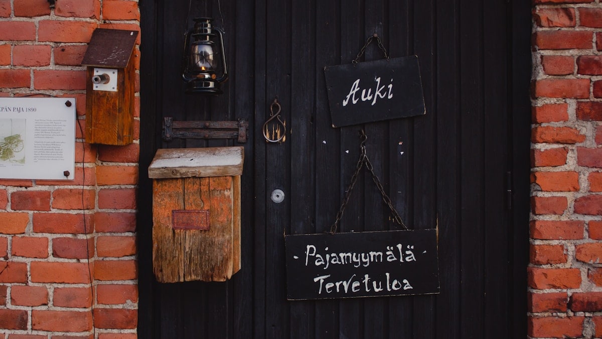 black wooden gate